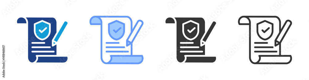 Poster Policies icon set multiple style collection