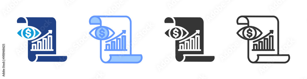 Poster Business Views icon set multiple style collection