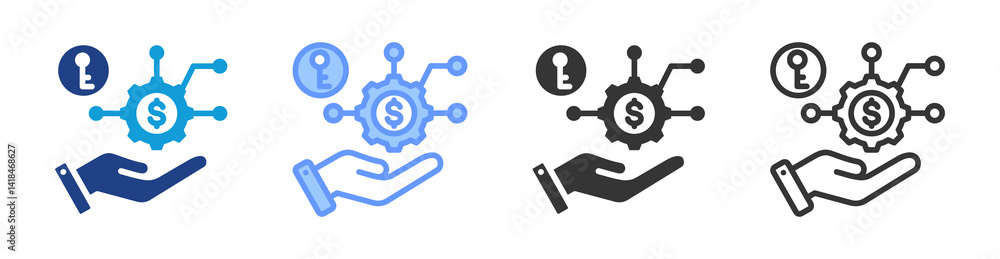 Aufkleber Business Functionality icon set multiple style collection