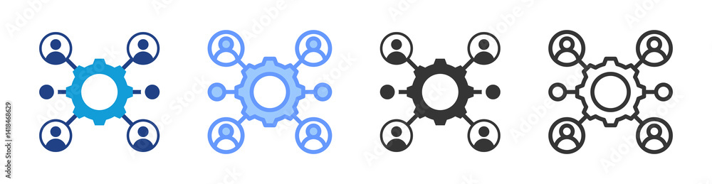 Poster Stakeholders icon set multiple style collection