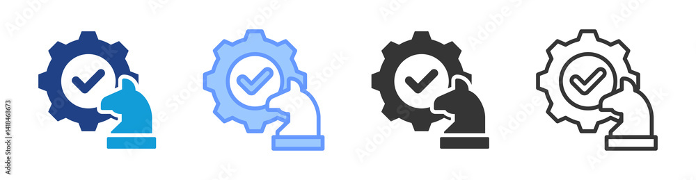 Aufkleber Strategy To Execution icon set multiple style collection