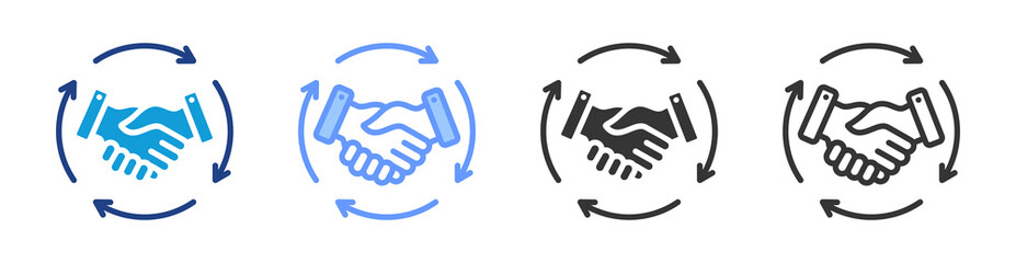 Relationship icon set multiple style collection