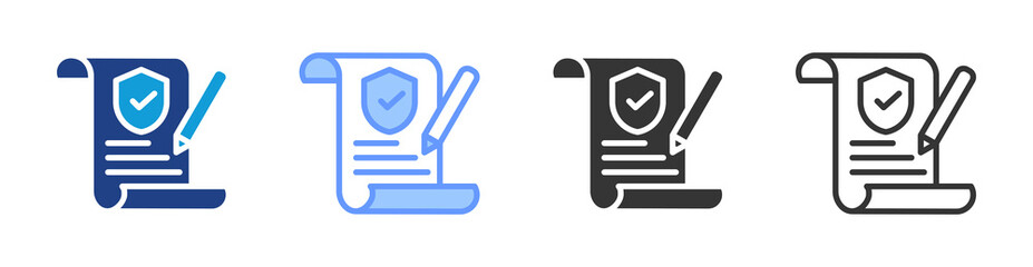 Policies icon set multiple style collection