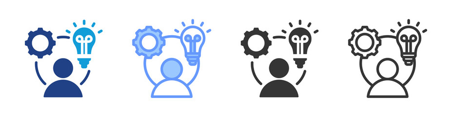 Initiatives icon set multiple style collection