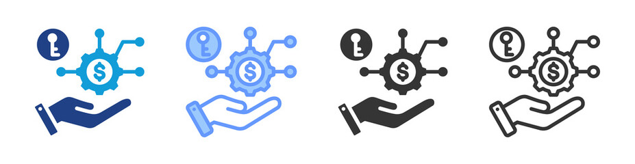 Business Functionality icon set multiple style collection