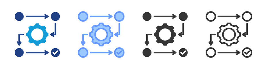Methodology icon set multiple style collection