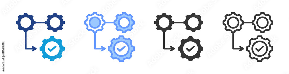 Poster Execution icon set multiple style collection