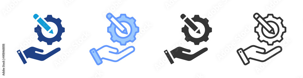 Poster Service Design icon set multiple style collection