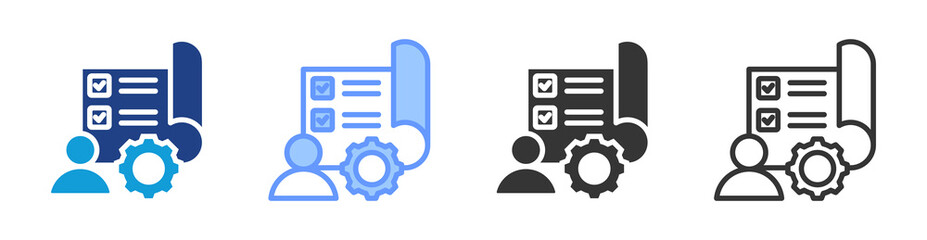 Project Management icon set multiple style collection