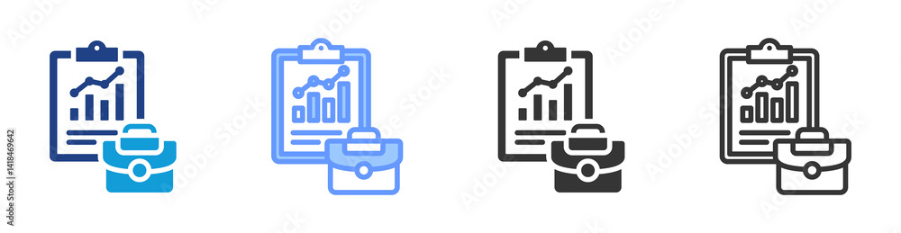 Poster portfolio icon set multiple style collection