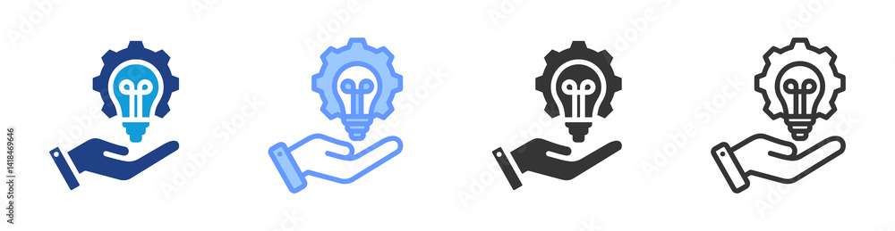 Aufkleber Solution Development icon set multiple style collection