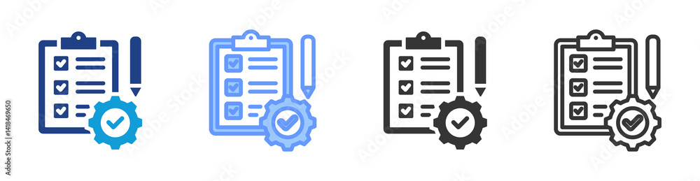 Poster requirements icon set multiple style collection