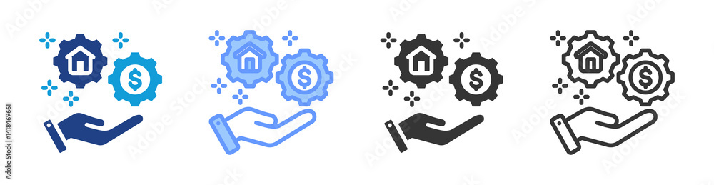 Aufkleber assets icon set multiple style collection