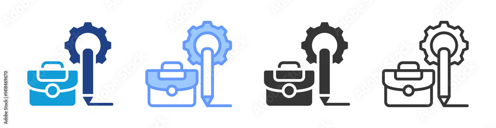 Poster business design icon set multiple style collection