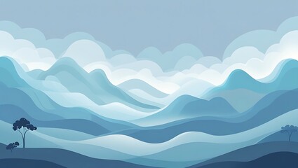 Abstract soft focus blue and white background