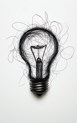Light bulb illustration on minimalist background ideal for creativity and innovation themes