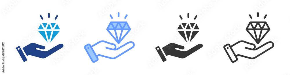 Poster Value Propositions icon set multiple style collection