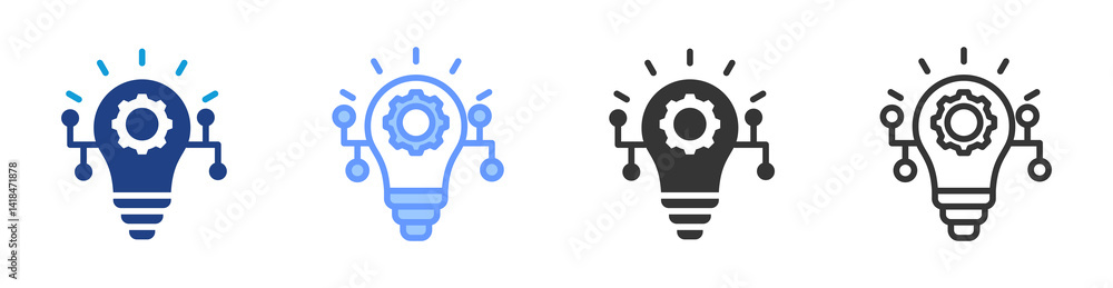 Poster concept icon set multiple style collection