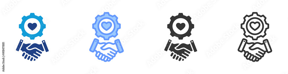 Poster customer relationship icon set multiple style collection