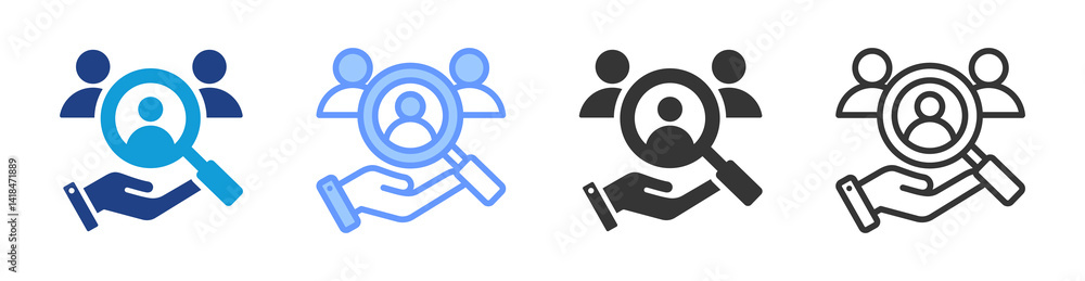 Poster Customer Segments icon set multiple style collection