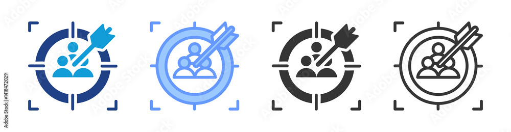 Aufkleber target customer icon set multiple style collection