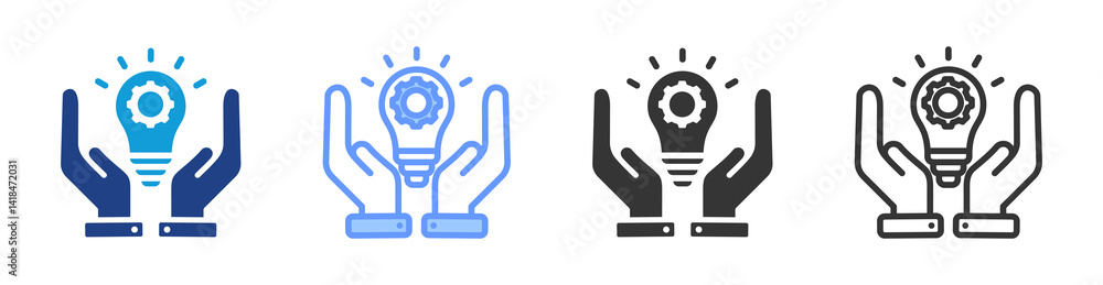 Poster Solution icon set multiple style collection