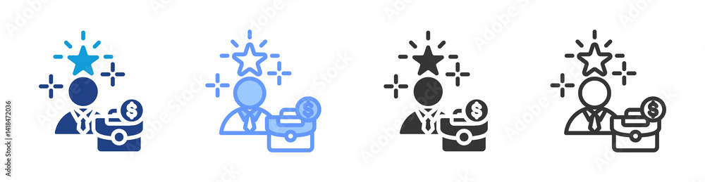 Aufkleber Success icon set multiple style collection
