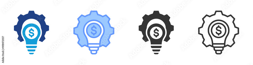 Poster innovation icon set multiple style collection