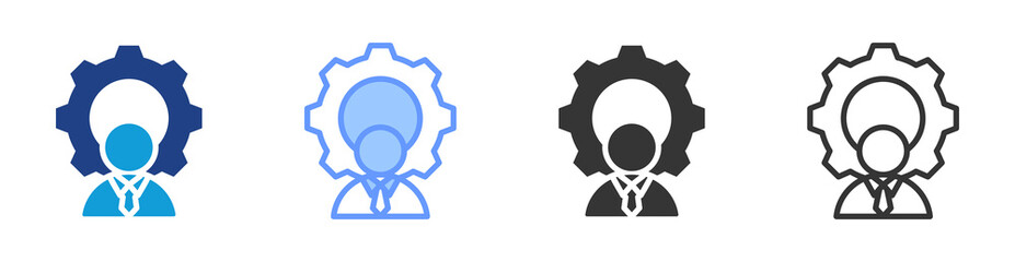 Management icon set multiple style collection