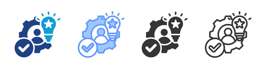 Competencies icon set multiple style collection
