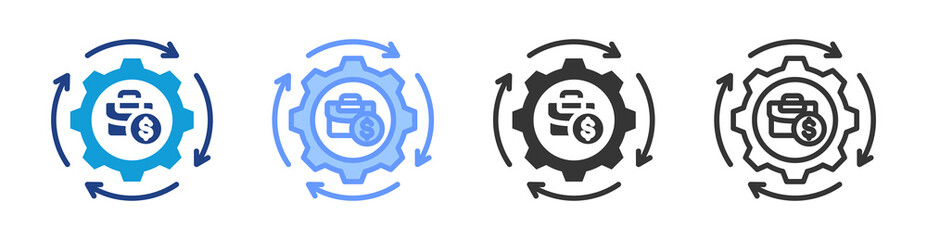 Fototapeta premium Business Model icon set multiple style collection