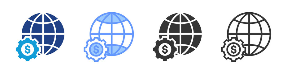 Financial World icon set multiple style collection