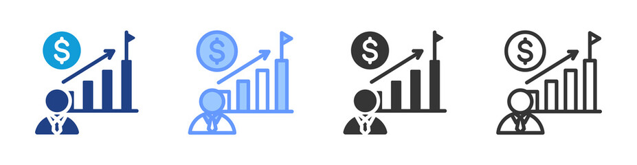 Achievements icon set multiple style collection