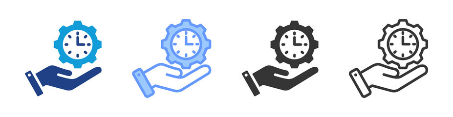 Time Management icon set multiple style collection