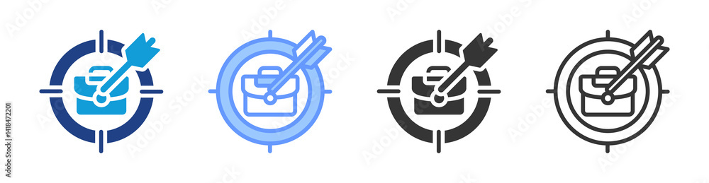 Aufkleber mission icon set multiple style collection