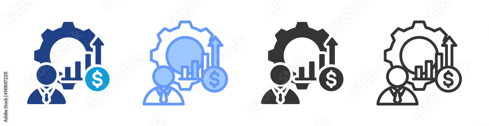 Poster Development icon set multiple style collection