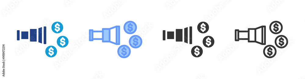 Poster discover icon set multiple style collection
