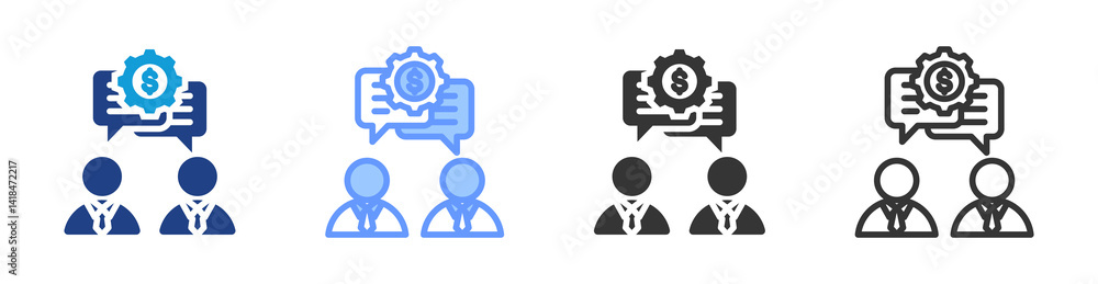 Poster Communication icon set multiple style collection