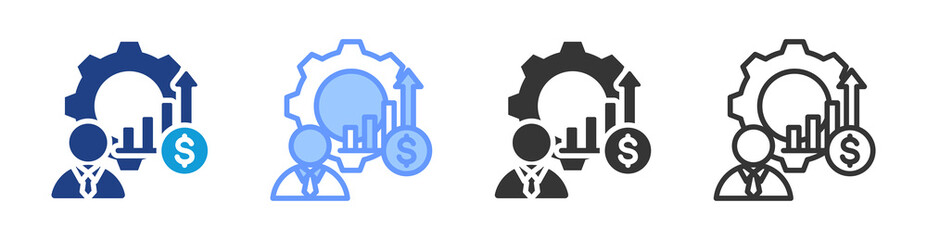 Development icon set multiple style collection