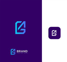 Modern Gradient Letter GA Logo Design for Brand Identity
