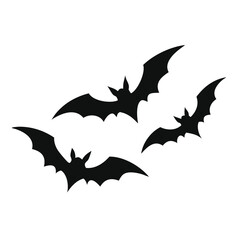 Silhouettes of Flying Bats for Halloween and Gothic Themes