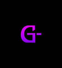 Modern Purple Gradient GMinus Logo Design, Abstract Letter GT