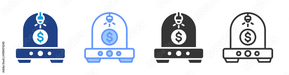 Poster business incubator icon set multiple style collection