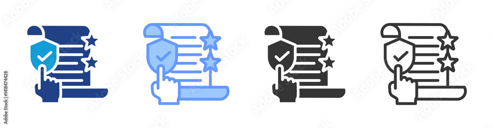 Poster regulatory compliance icon set multiple style collection