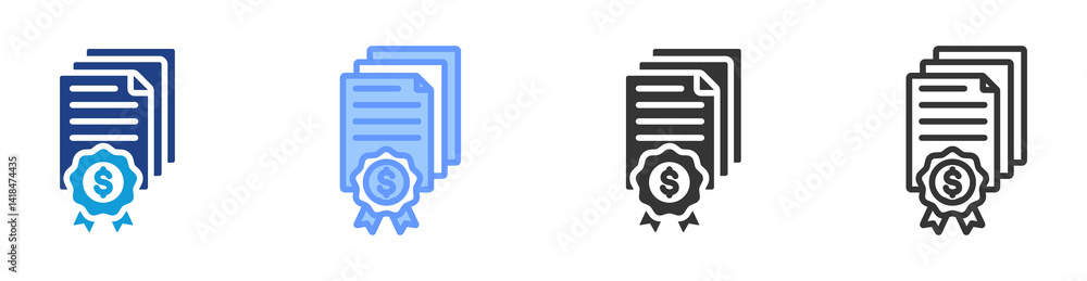 Poster File icon set multiple style collection