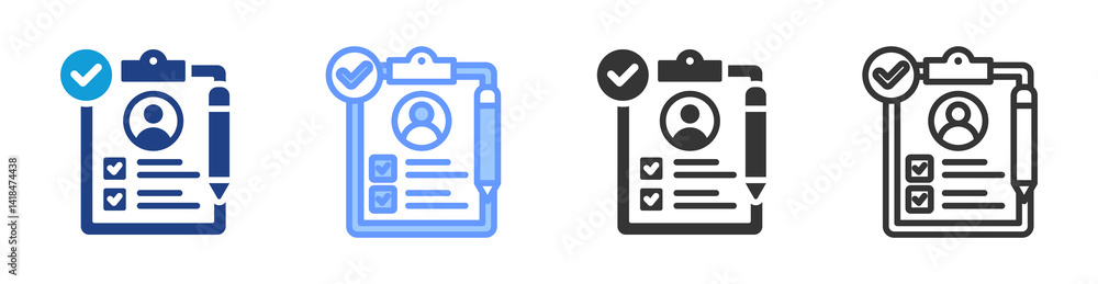 Poster Register icon set multiple style collection