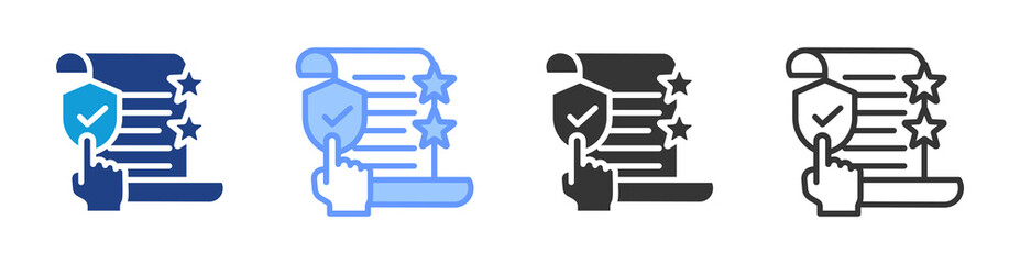 Regulatory Compliance icon set multiple style collection