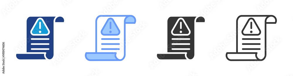 Poster disclaimer icon set multiple style collection