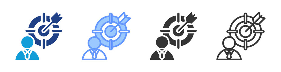 Goal icon set multiple style collection