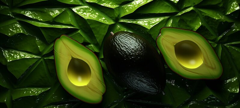 abstrak mozaic color of avocado in drakness art, ai generative - Powered by Adobe
